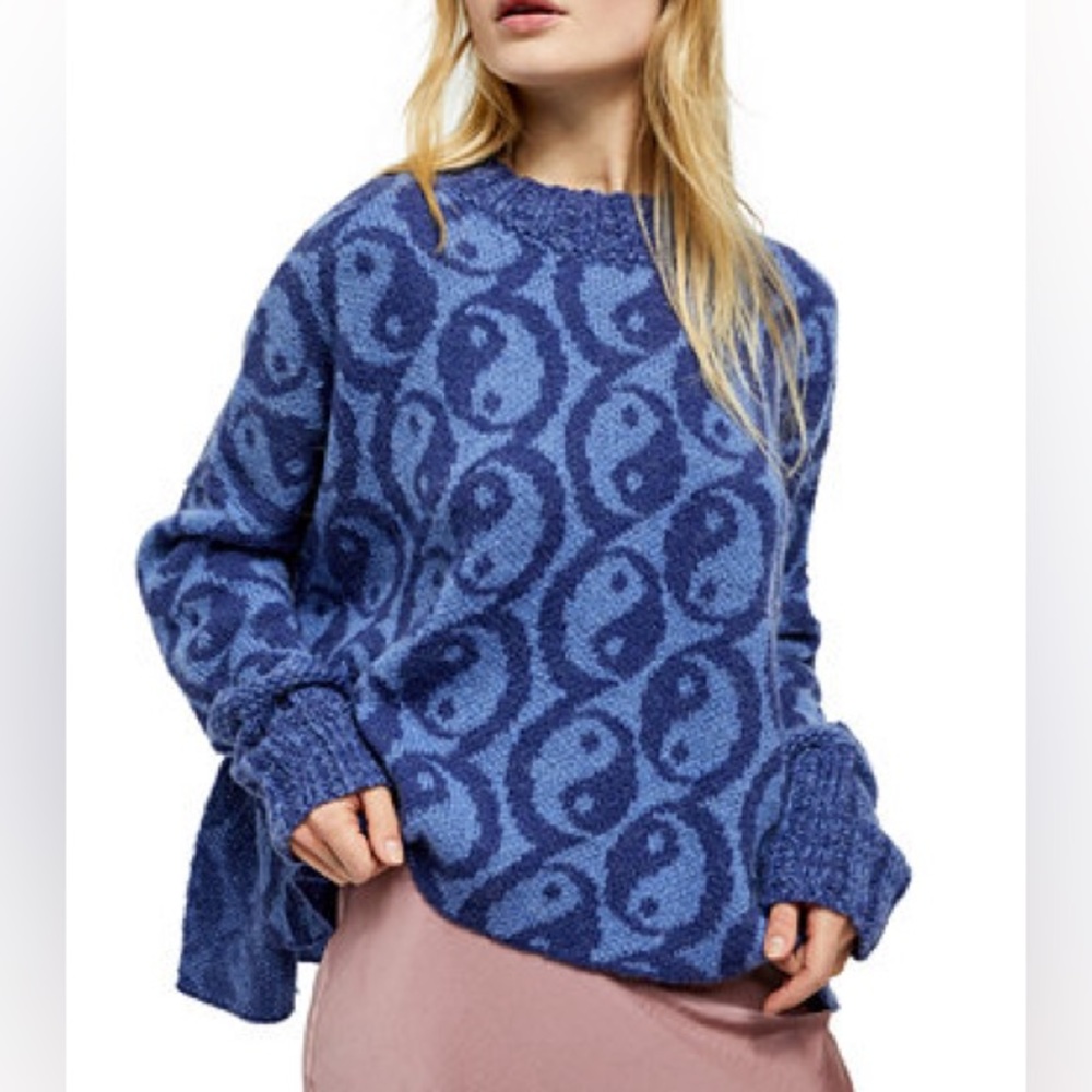 Free People wool blend yin yang sweater